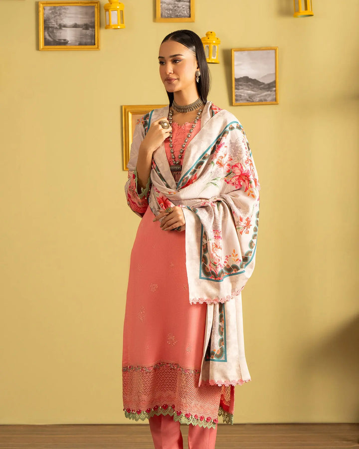 3 Piece - Embroidered Karandi Suit Unstitched | UNFF051-K.LN - Sha Posh Textile