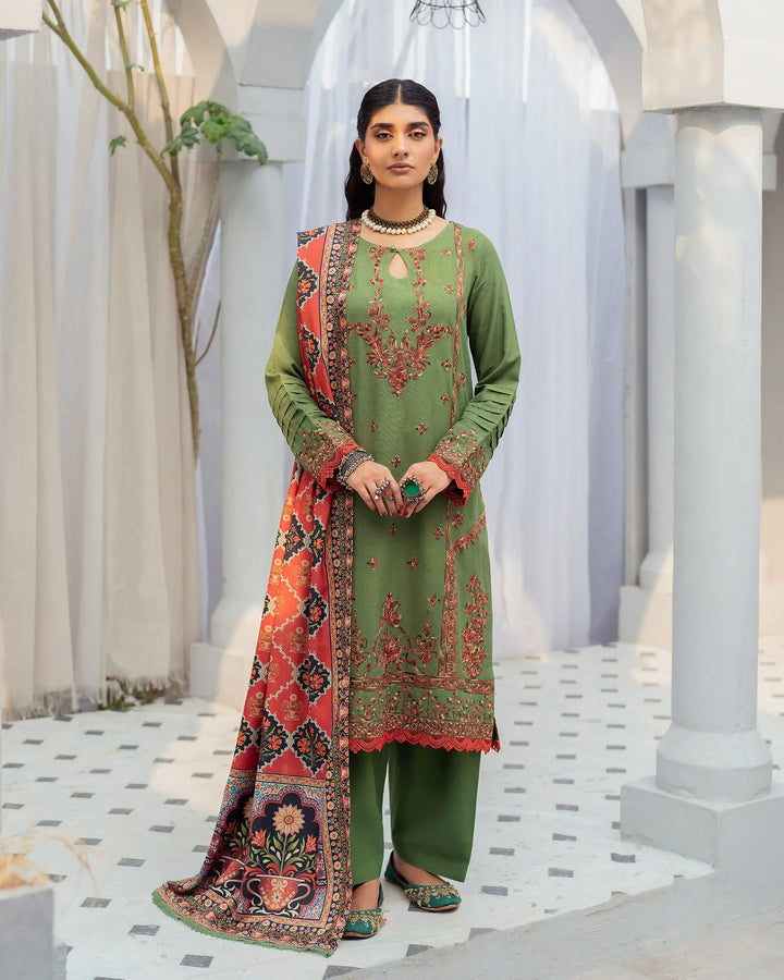 3 Piece - Embroidered Karandi Suit Unstitched | UNFF055-K.LN - Sha Posh Textile