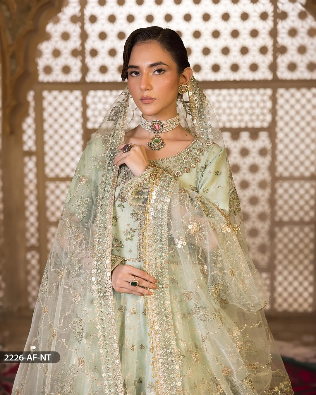 3 Piece Embroidered Maxi | 2226-AF-NT - Sha Posh Textile
