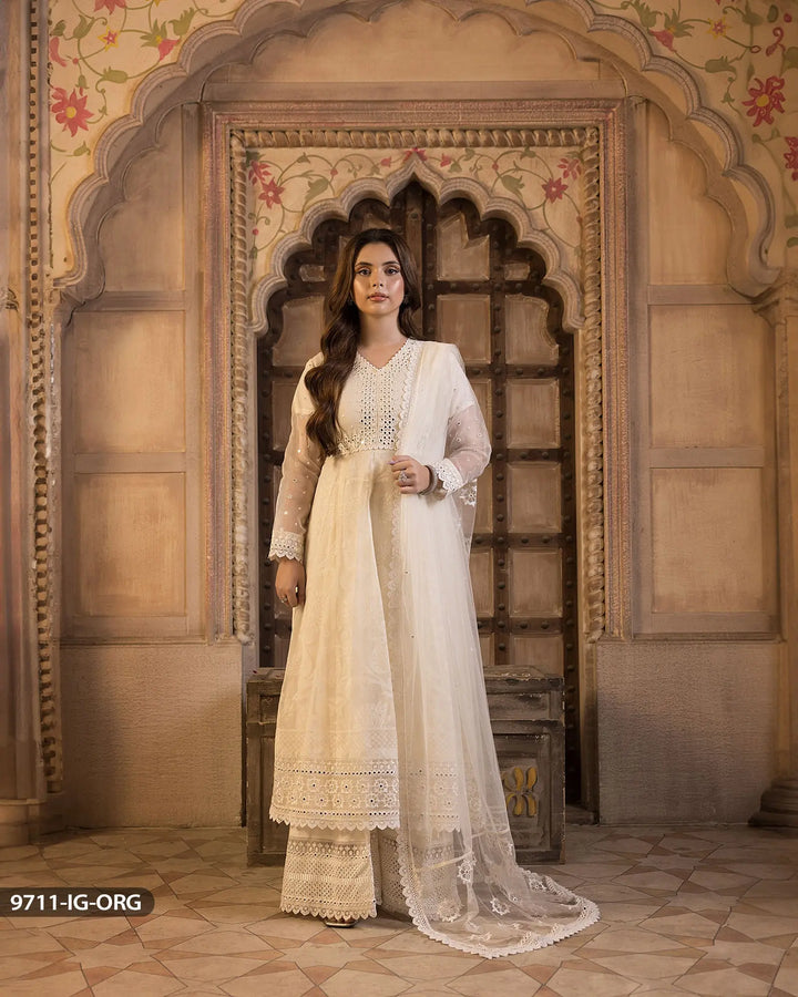 3 Piece Embroidered Maxi | 9711-IG-TSU - Sha Posh Textile