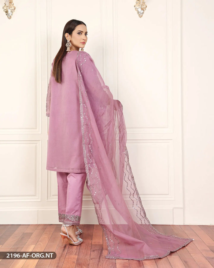 3 Piece Embroidered Organza Net Suit | 2196-AF-B.NET Sha Posh Textile