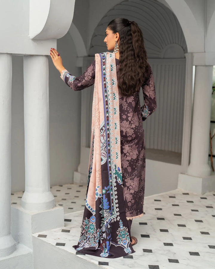 3 Piece - Embroidered Printed Khaddar Suit Unstitched | UNFF032-KD - Sha Posh Textile