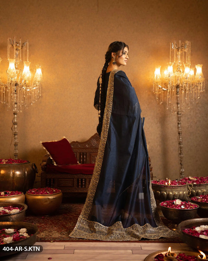 3 Piece Embroidered Suit | 404-AR-S.KTN Sha Posh Textile