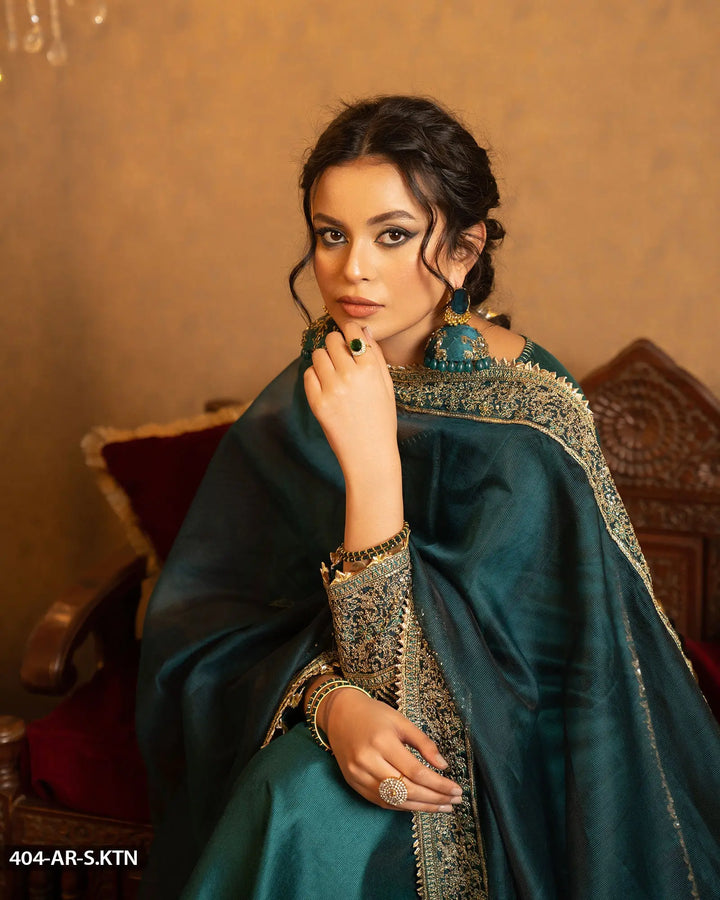3 Piece Embroidered Suit | 404-AR-S.KTN Sha Posh Textile