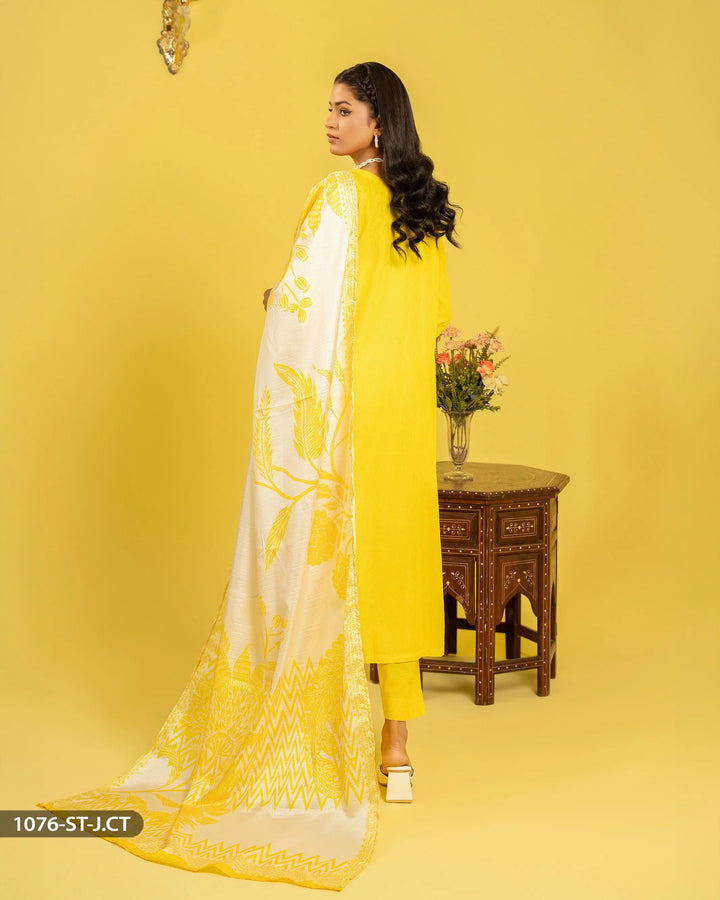3 Piece Jacquard Cotton Suit | 1076-ST-J.CT - Sha Posh Textile