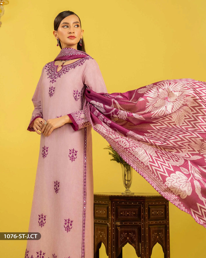 3 Piece Jacquard Cotton Suit | 1076-ST-J.CT - Sha Posh Textile