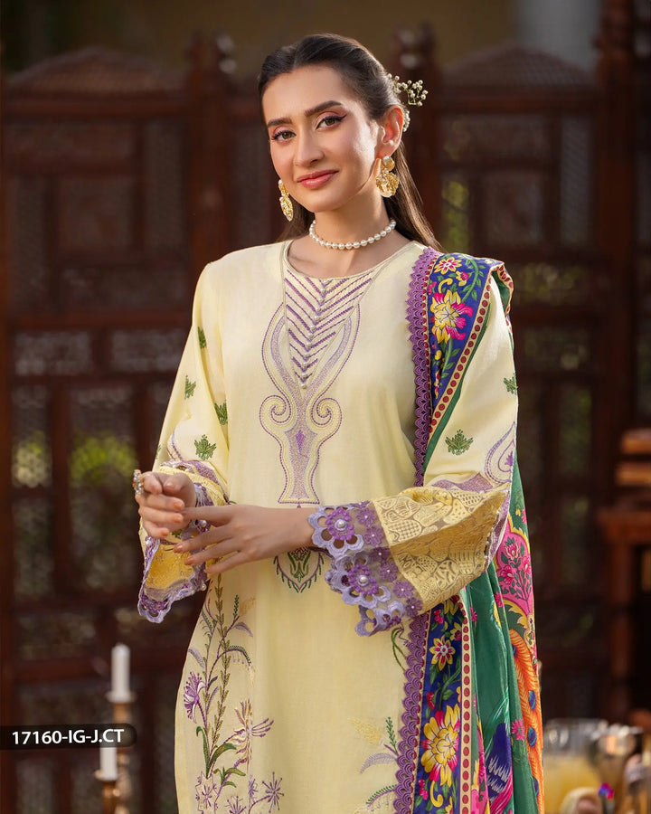 3 Piece Jacquard Cotton Suit | 17160-IG-J.CT - Sha Posh Textile