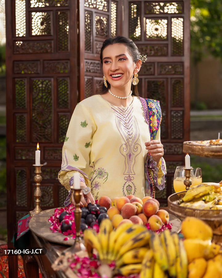 3 Piece Jacquard Cotton Suit | 17160-IG-J.CT - Sha Posh Textile