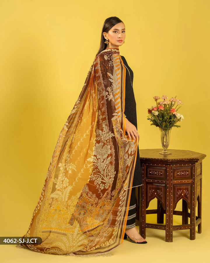 3 Piece Jacquard Cotton Suit | 4062-SJ-J.CT - Sha Posh Textile