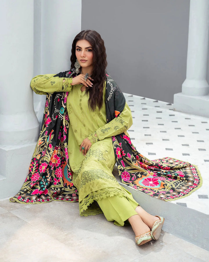 3 Piece - Karandi Embroidered Suit Unstitched | UNFF053-K.LN - Sha Posh Textile