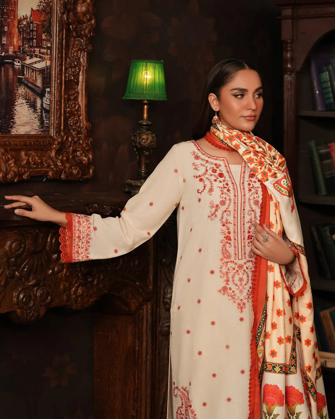 3 Piece Karandi Linen Suit Stitched | 16348-IG-K.LN - Sha Posh Textile