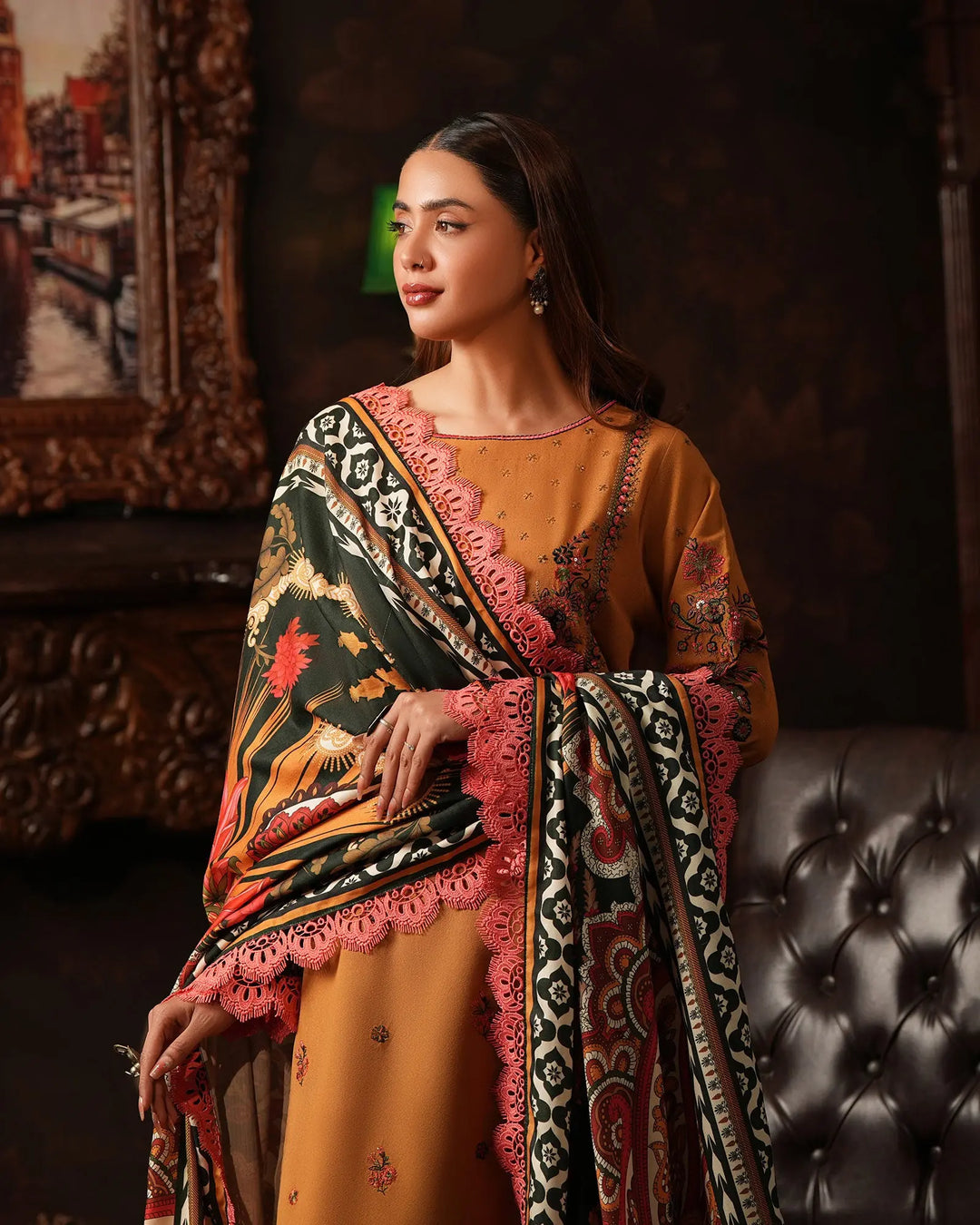 3 Piece Karandi Linen Suit Stitched | 16351-IG-K.LN - Sha Posh Textile