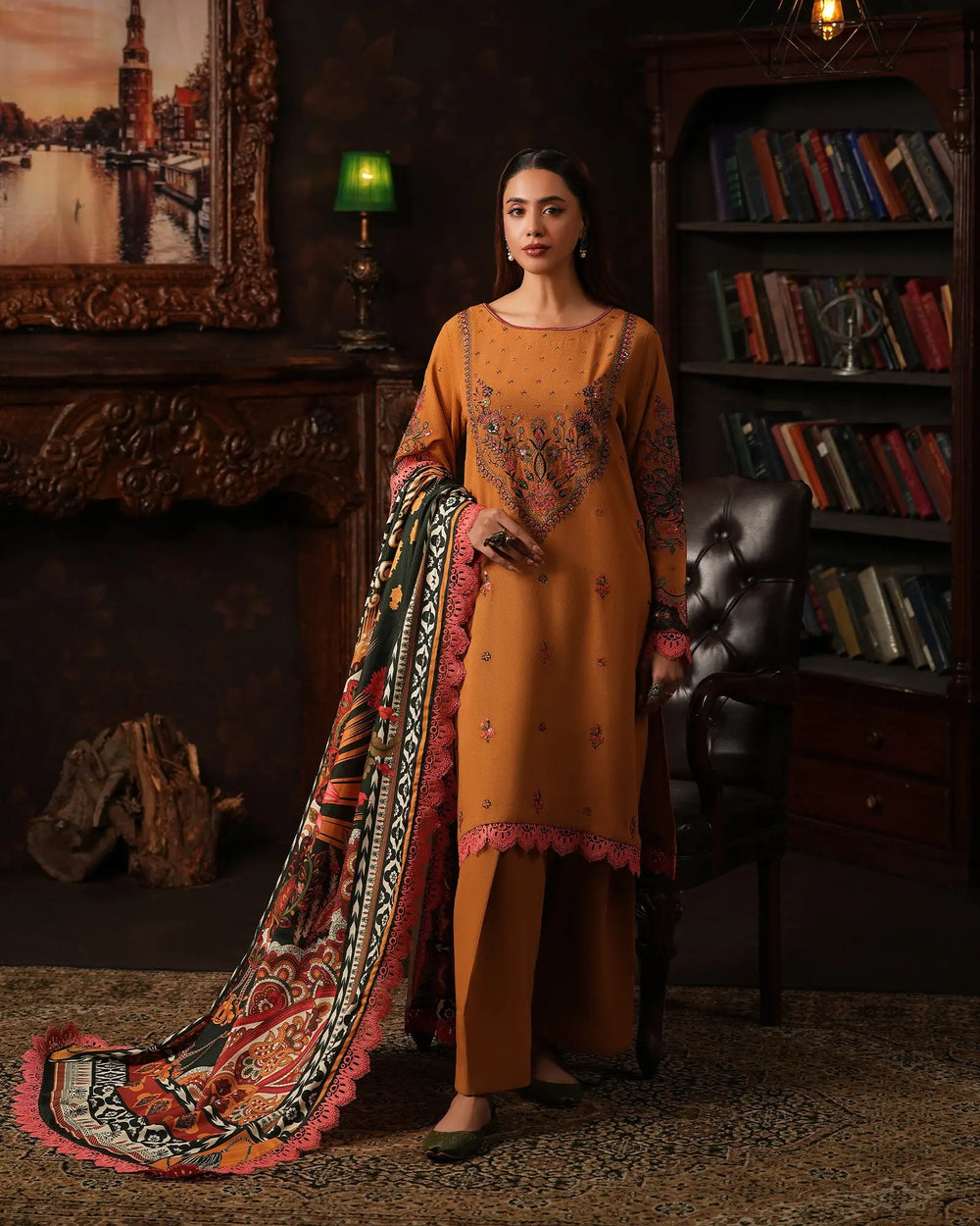 3 Piece Karandi Linen Suit Stitched | 16351-IG-K.LN - Sha Posh Textile