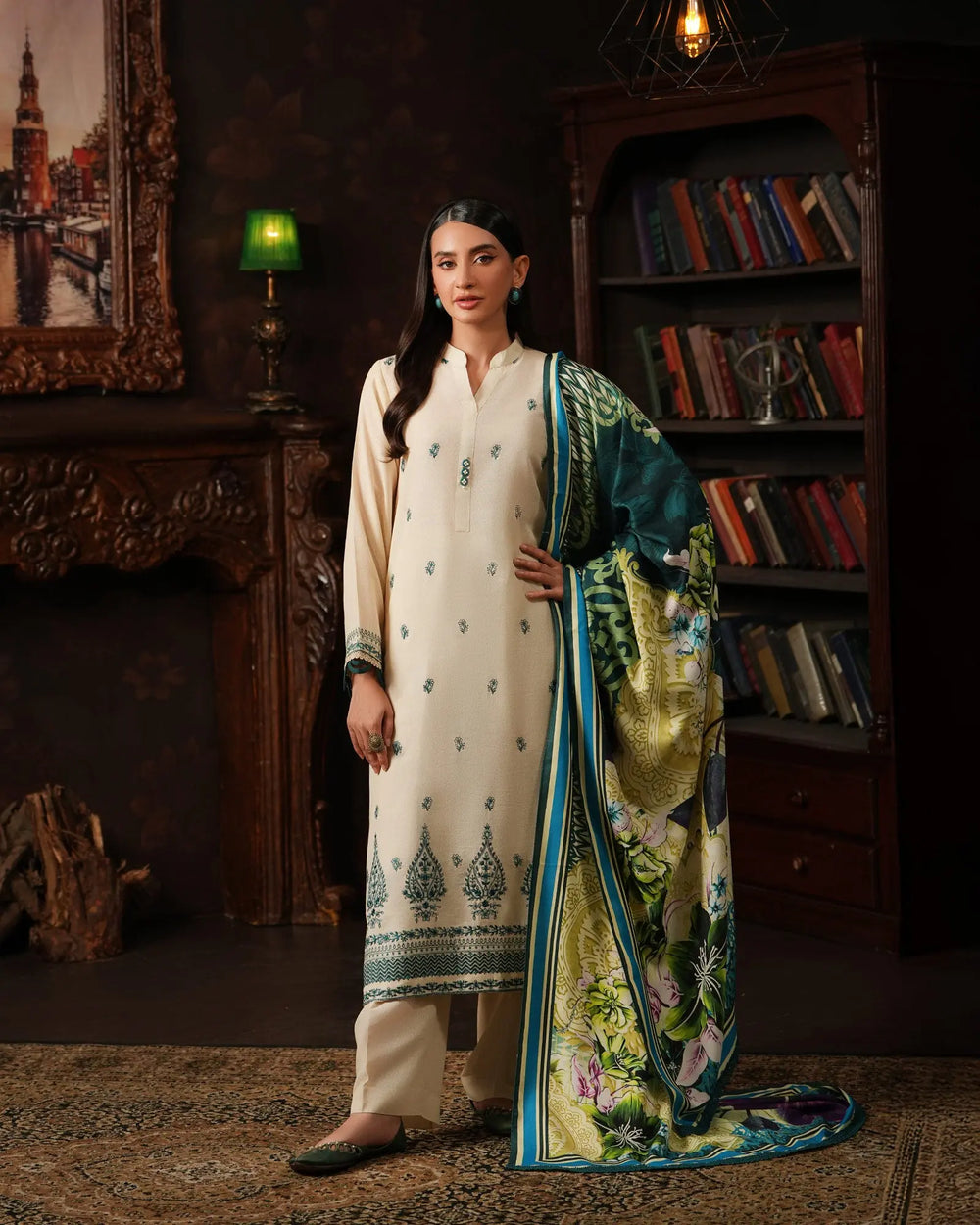 3 Piece Karandi Linen Suit Stitched | 16357-IG-K.LN - Sha Posh Textile