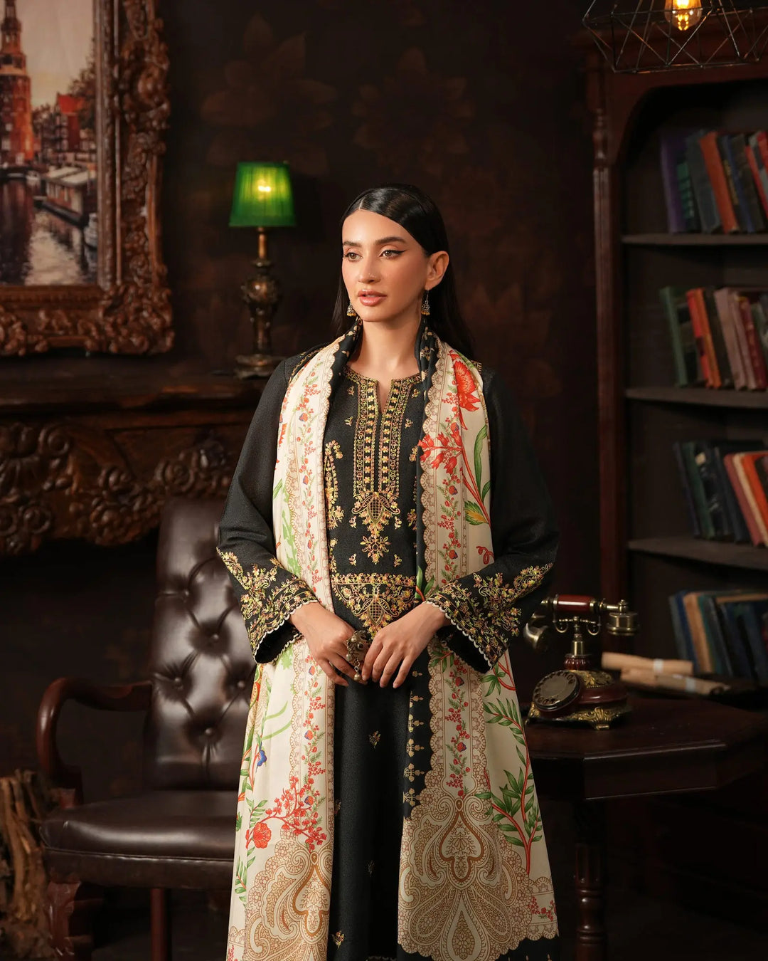 3 Piece Karandi Linen Suit Stitched | 16358-IG-K.LN - Sha Posh Textile