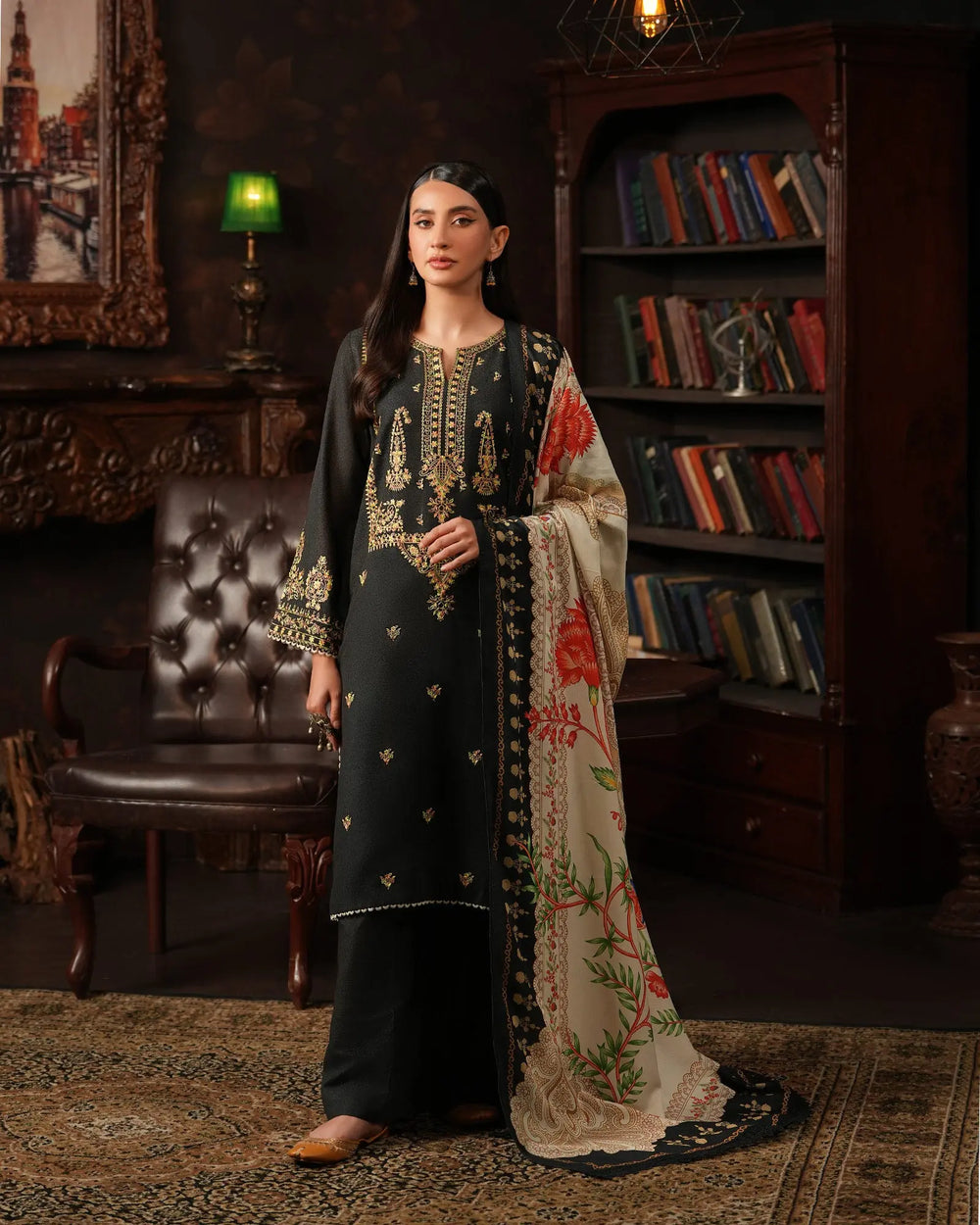 3 Piece Karandi Linen Suit Stitched | 16358-IG-K.LN - Sha Posh Textile