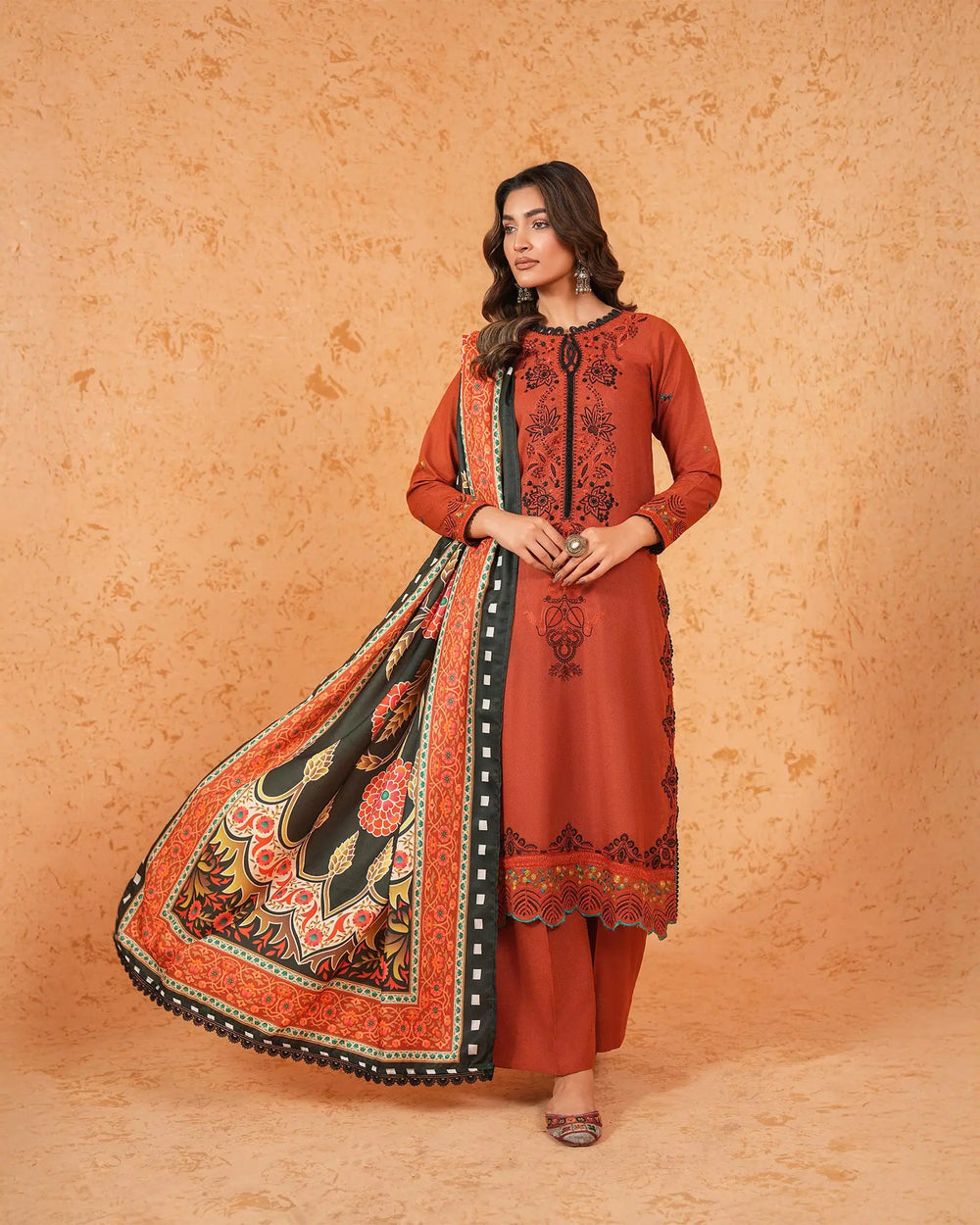 3 Piece Karandi Linen Suit Stitched | 16374-IG-K.LN - Sha Posh Textile