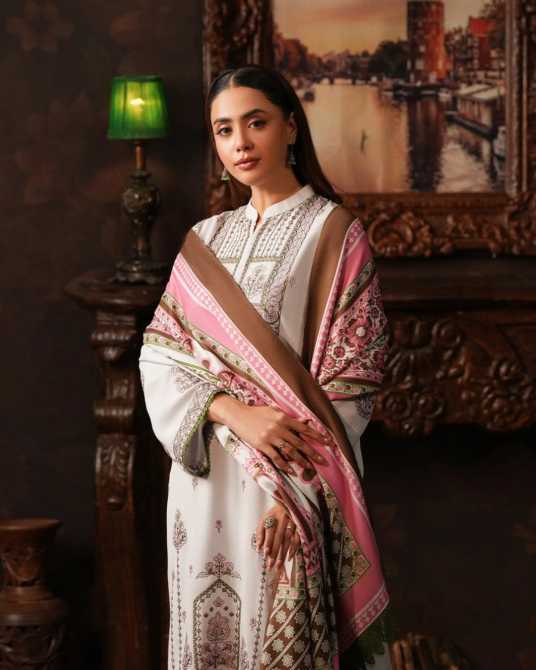 3 Piece Karandi Linen Suit Stitched | 16380-IG-K.LN - Sha Posh Textile