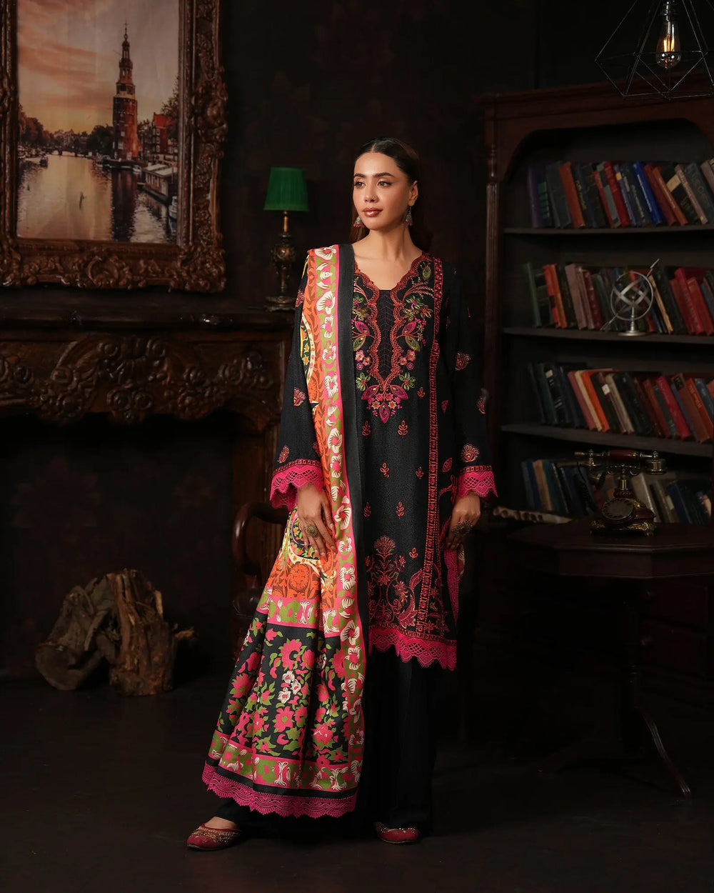 3 Piece Karandi Linen Suit Stitched | 16384-IG-K.LN - Sha Posh Textile