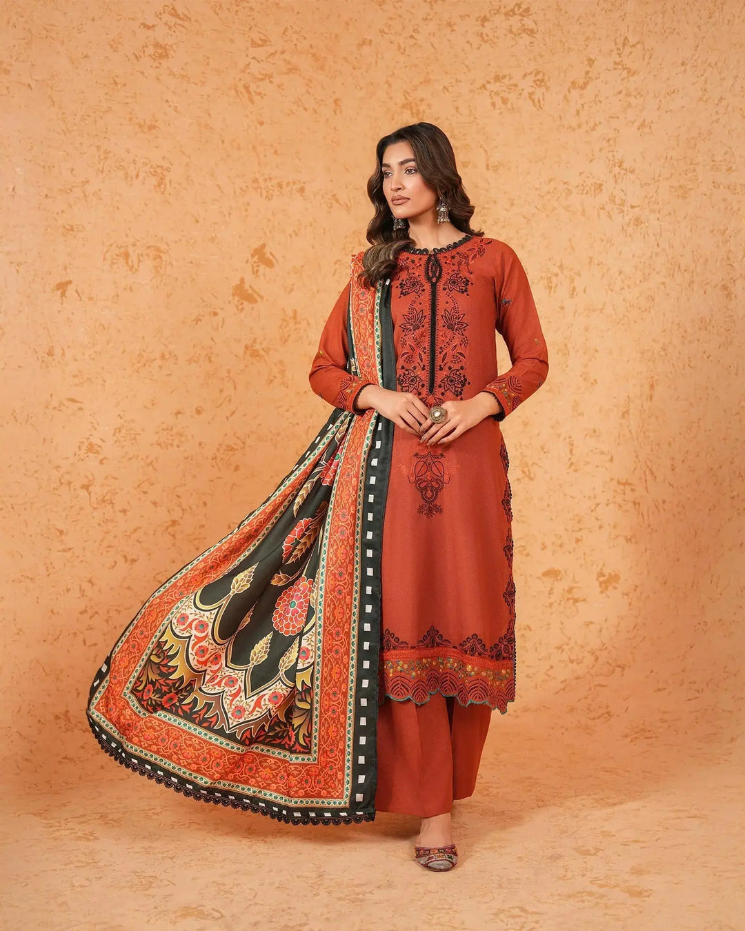 3 Piece Karandi Linen Suit Stitched | 16374-IG-K.LN - Sha Posh Textile