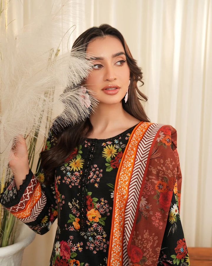 3 Piece - Khaddar Printed Suit Unstitched | UNFF034 - Sha Posh Textile