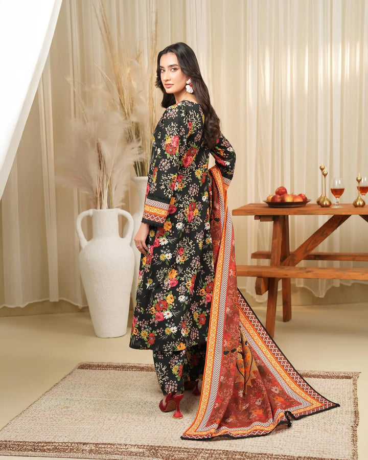 3 Piece - Khaddar Printed Suit Unstitched | UNFF034 - Sha Posh Textile