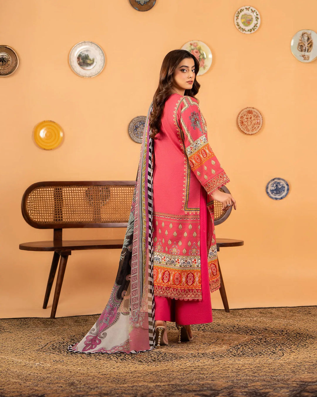 3 Piece Khaddar Suit Stitched | 16280-IG-KD - Sha Posh Textile