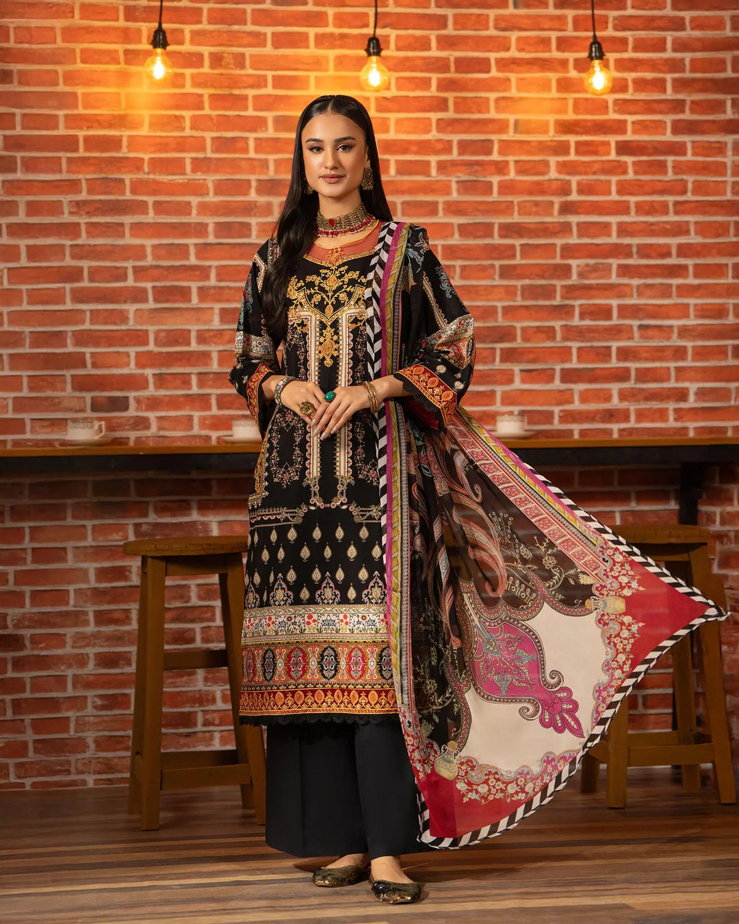 3 Piece Khaddar Suit Stitched | 16280-IG-KD - Sha Posh Textile