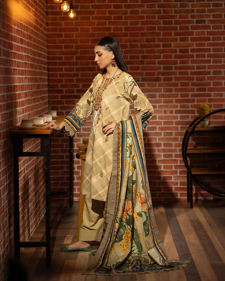 3 Piece Khaddar Suit Stitched | 16298-IG-KD - Sha Posh Textile