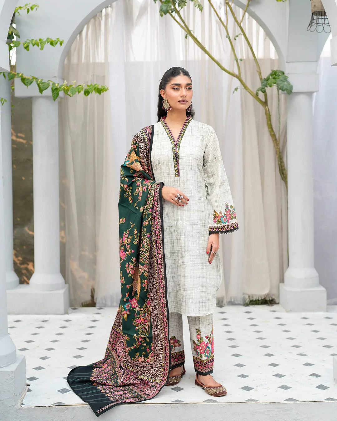 3 Piece Khaddar Suit Stitched | 16311-IG-KD Sha Posh Textile
