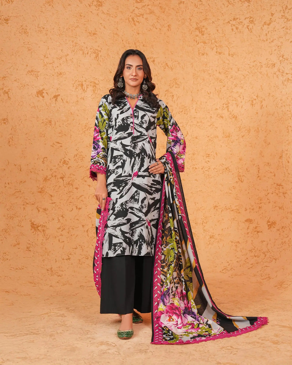 3 Piece Khaddar Suit Stitched | 16336-IG-KD - Sha Posh Textile