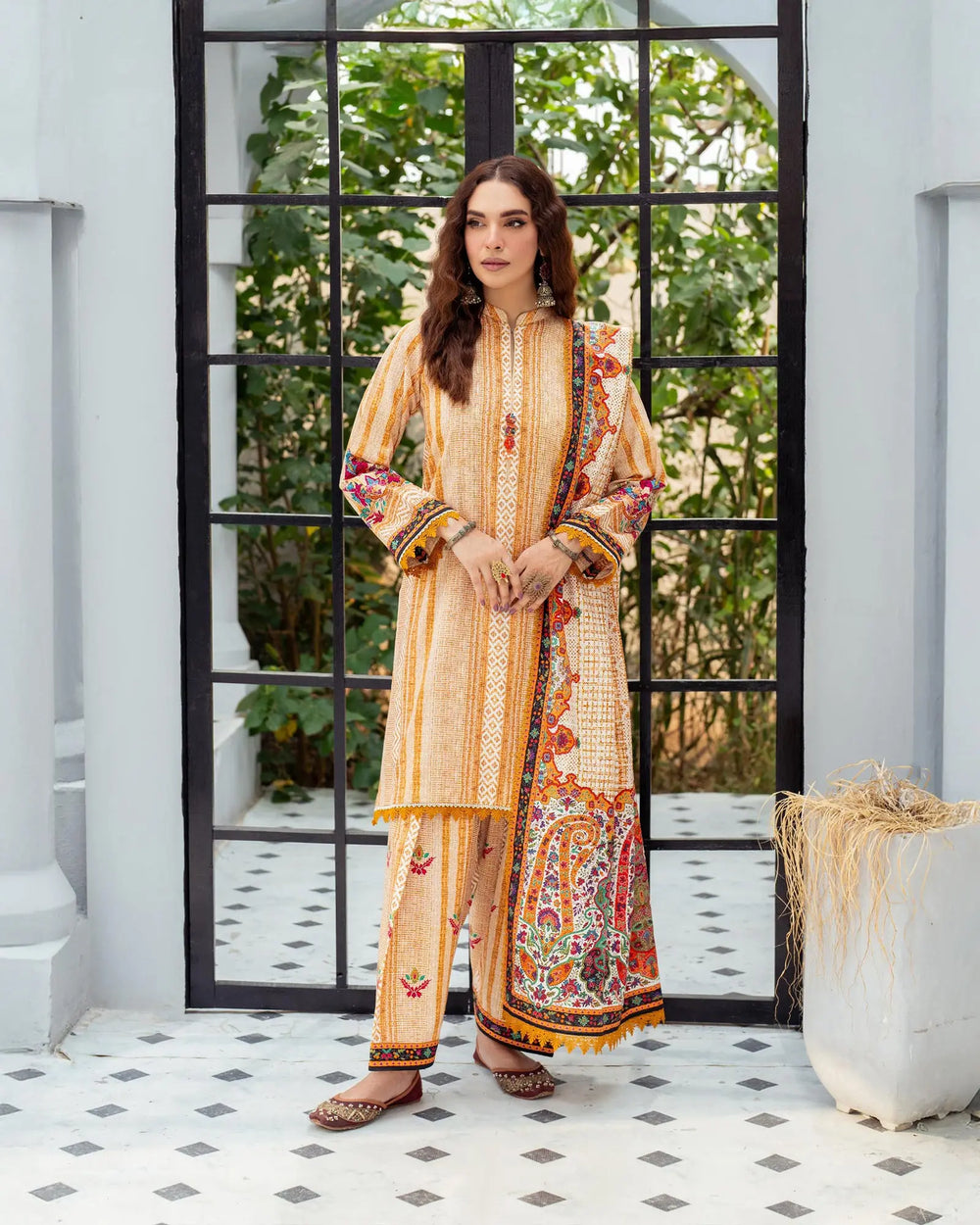 3 Piece Khaddar Suit Stitched | 16342-IG-KD - Sha Posh Textile