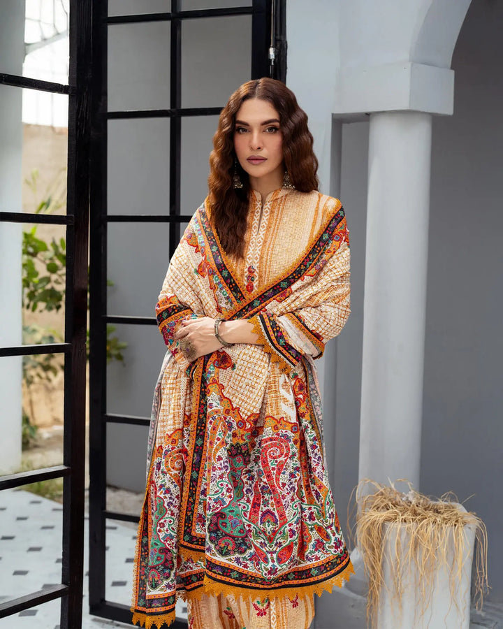 3 Piece Khaddar Suit Stitched | 16342-IG-KD - Sha Posh Textile