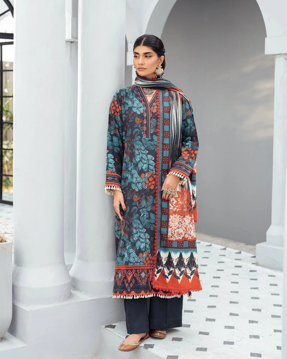3 Piece Khaddar Suit Stitched | 16364-IG-KD - Sha Posh Textile