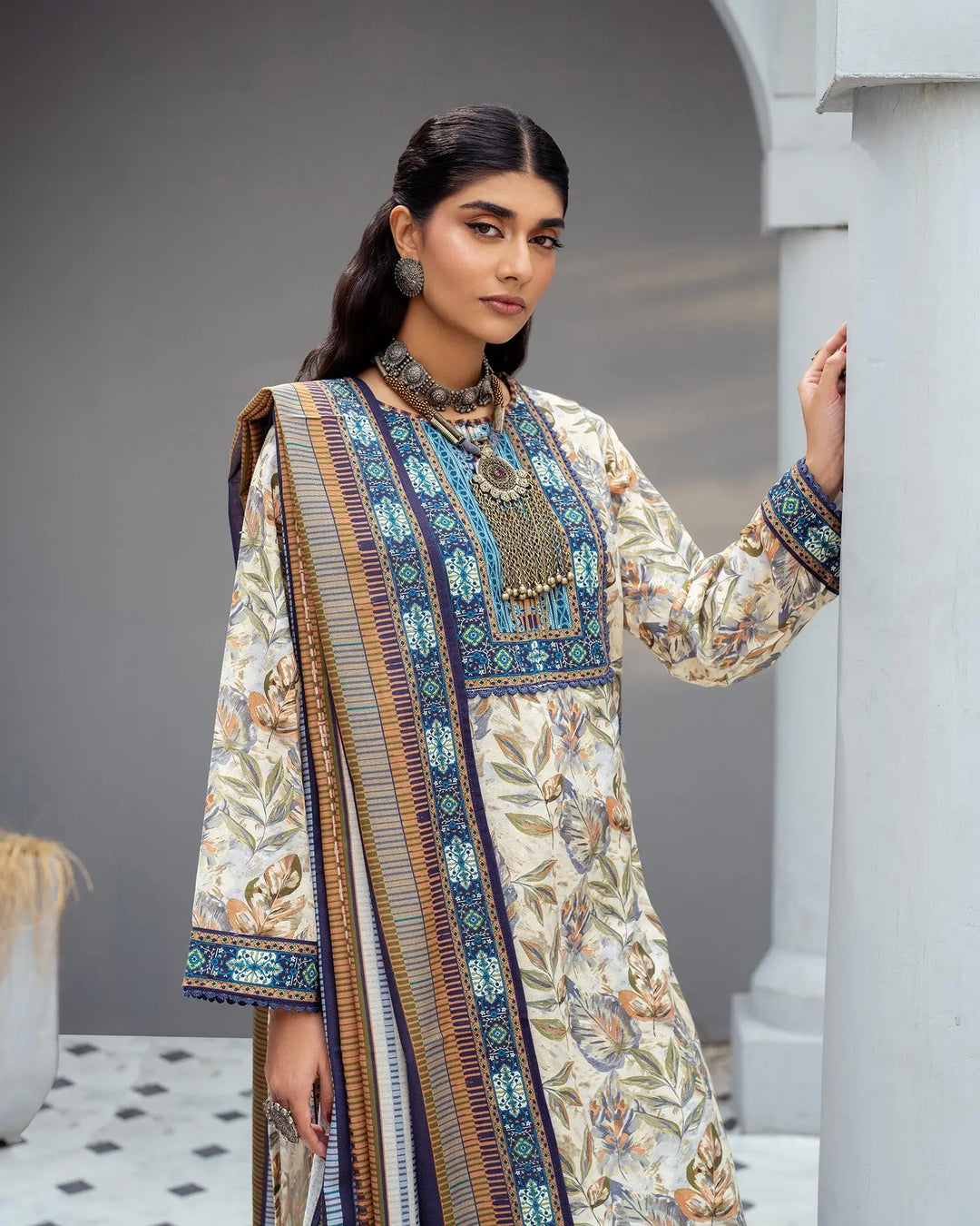 3 Piece Khaddar Suit Stitched | 16365-IG-KD Sha Posh Textile