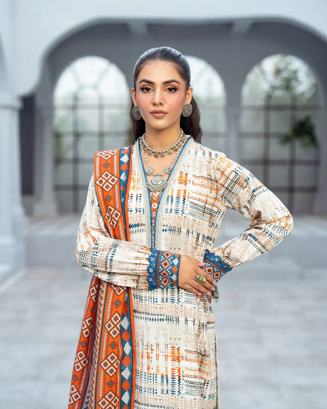 3 Piece Khaddar Suit Stitched | 16376-IG-KD Sha Posh Textile