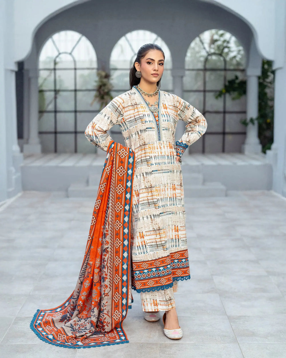 3 Piece Khaddar Suit Stitched | 16376-IG-KD Sha Posh Textile