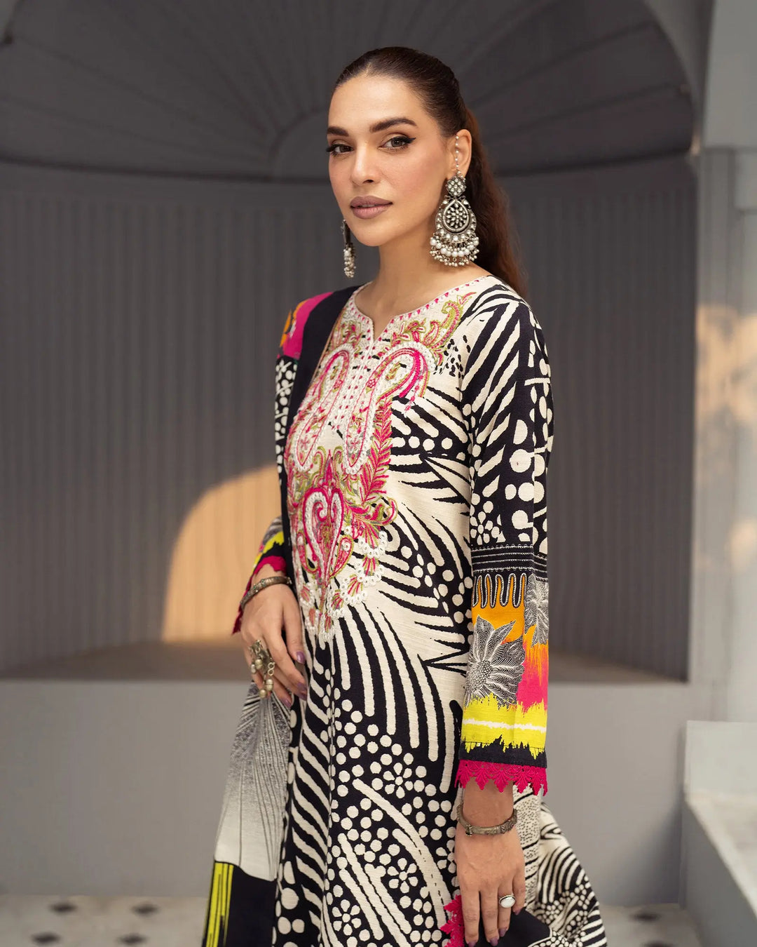 3 Piece Khaddar Suit Stitched | 16377-IG-KD - Sha Posh Textile