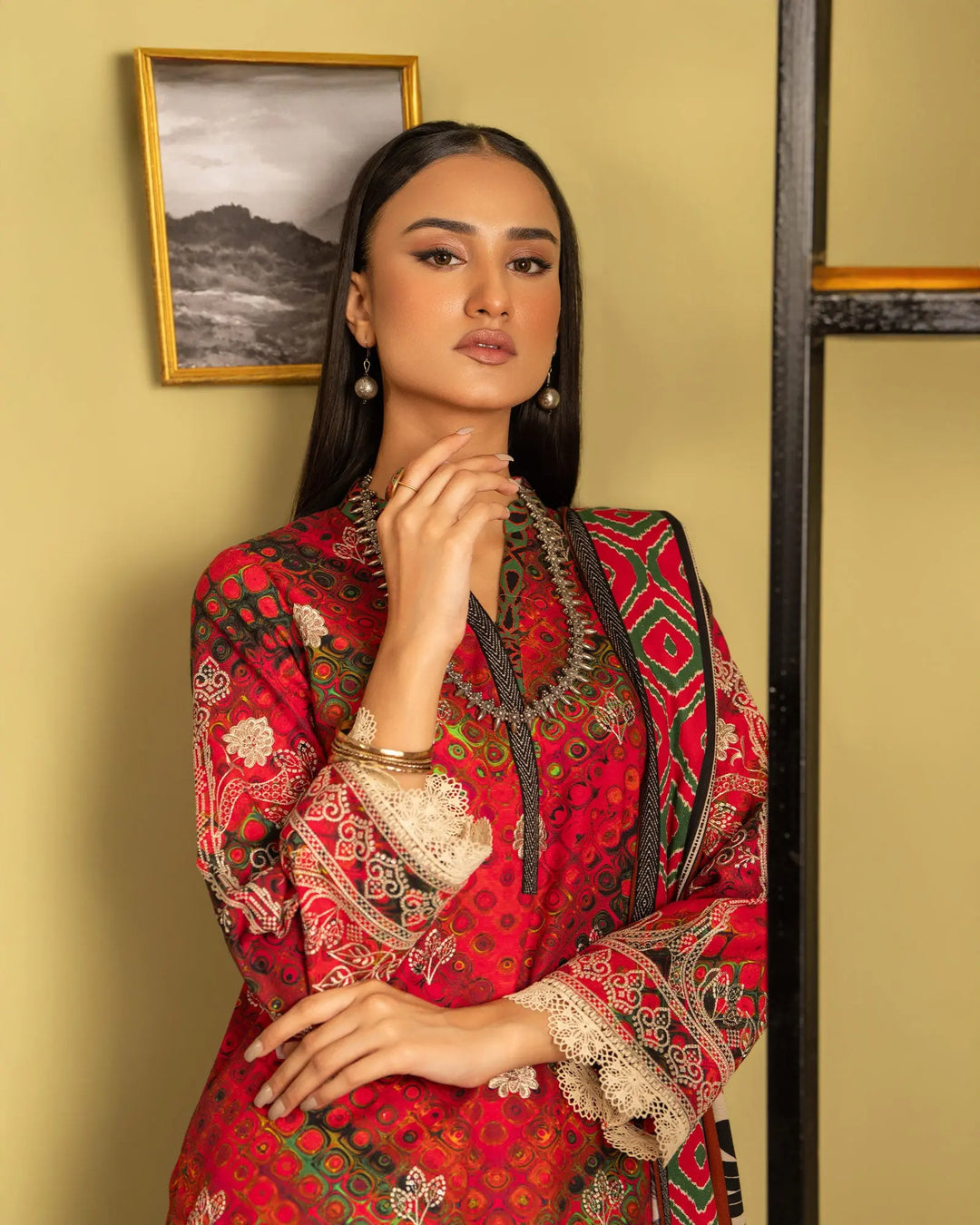 3 Piece Khaddar Suit Stitched | 16388-IG-KD - Sha Posh Textile