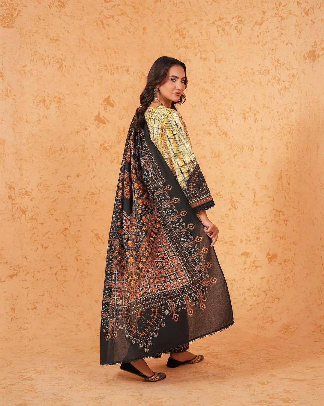 3 Piece Khaddar Suit Stitched | 16402-IG-KD - Sha Posh Textile