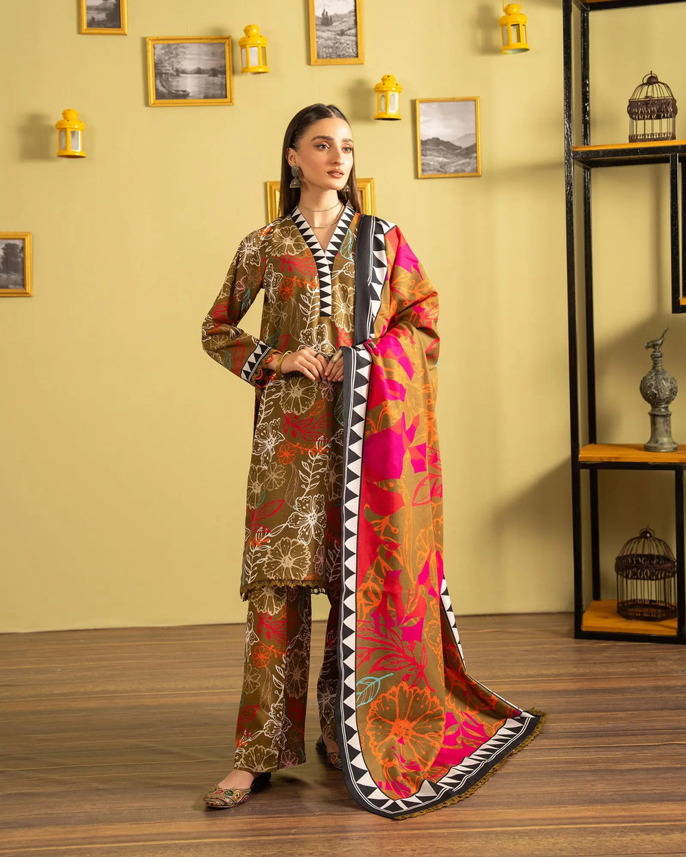 3 Piece Khaddar Suit | 16333-IG-KD - Sha Posh Textile