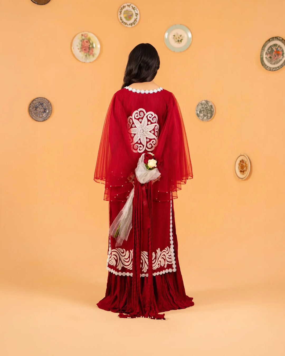 3 Piece Net Suit Stitched | 9708-IG-NT - Sha Posh Textile