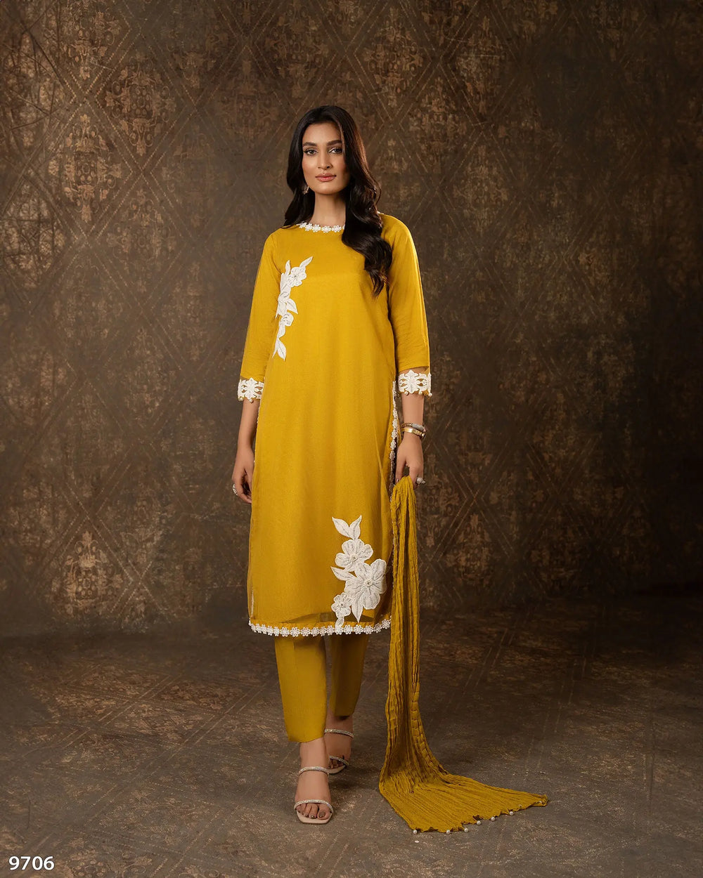 3 Piece Net Suit | 9706-IG-NT - Sha Posh Textile