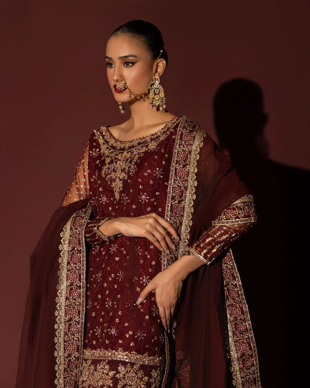 3 Piece Organza Suit Stitched | 419-AR-ORZ - Sha Posh Textile