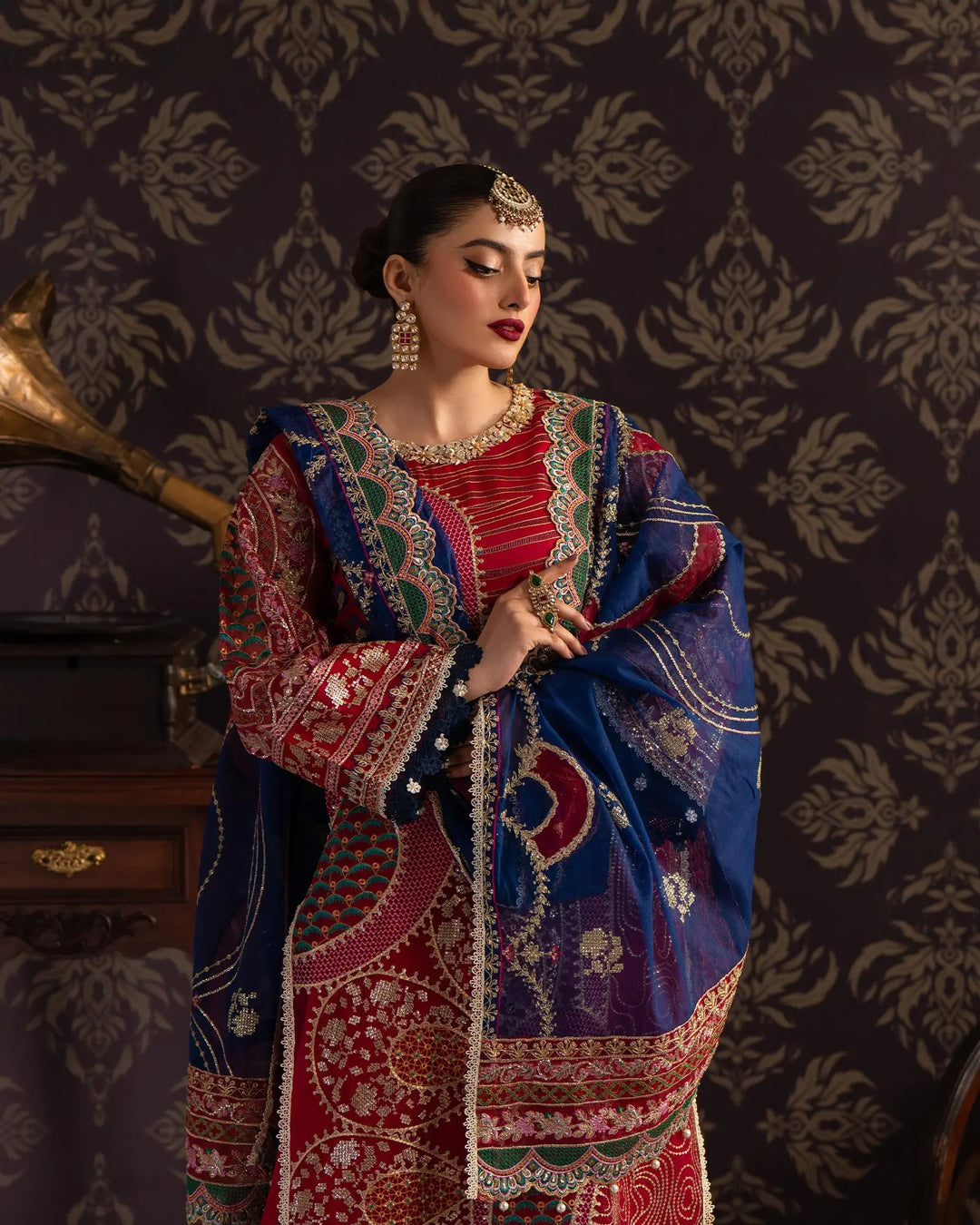 3 Piece Organza Suit Stitched | 9714-IG-ORZ - Sha Posh Textile