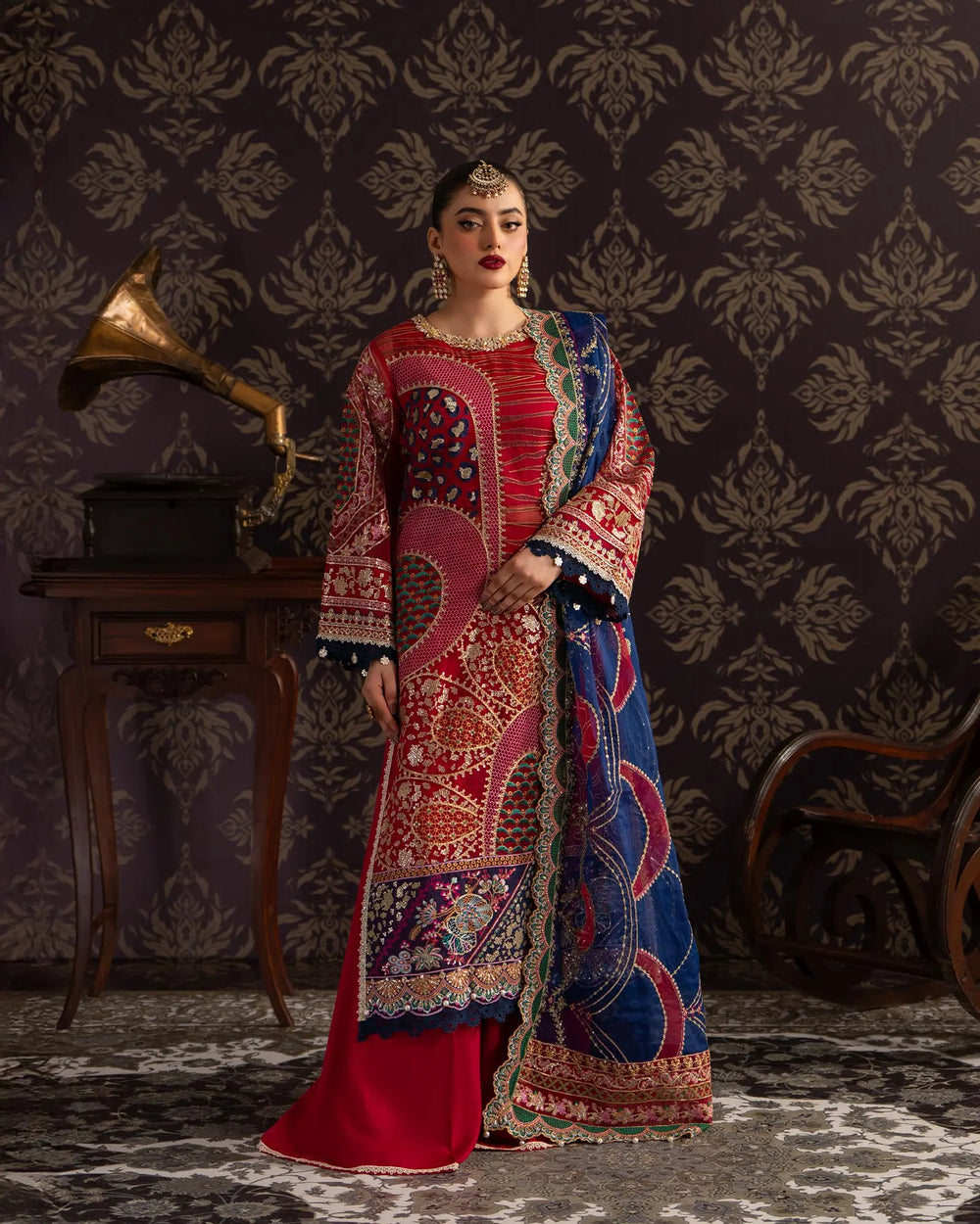 3 Piece Organza Suit Stitched | 9714-IG-ORZ - Sha Posh Textile