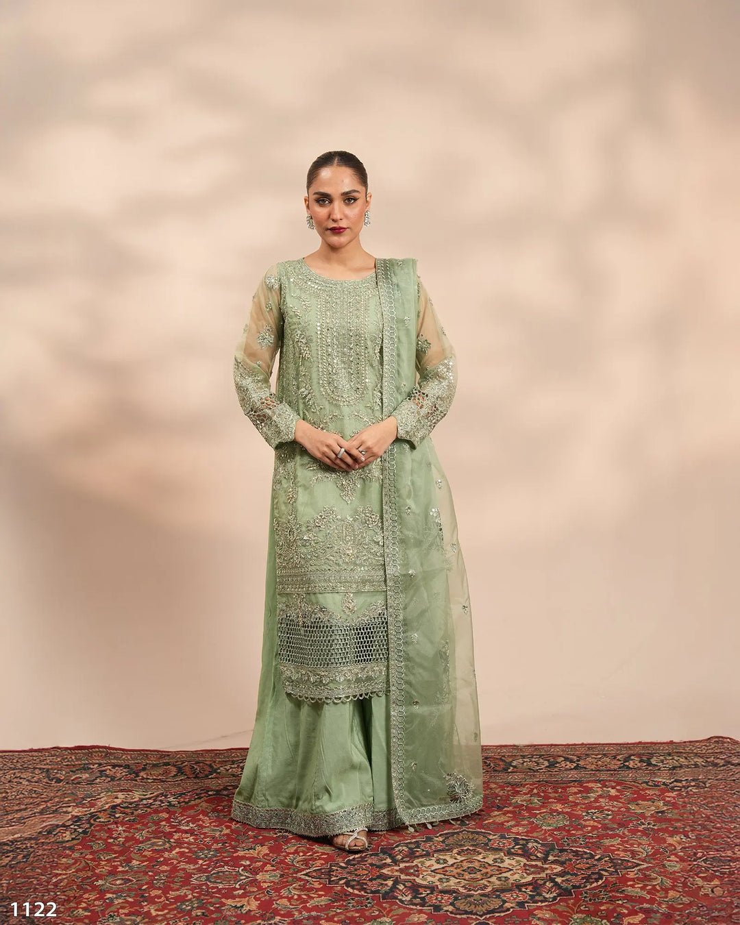 3 Piece Organza Suit | 1122-ST-ORZ - Sha Posh Textile