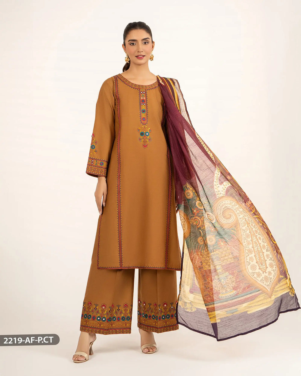 3 Piece Poplin Cotton Suit | 2219-AF-P.CT - Sha Posh Textile