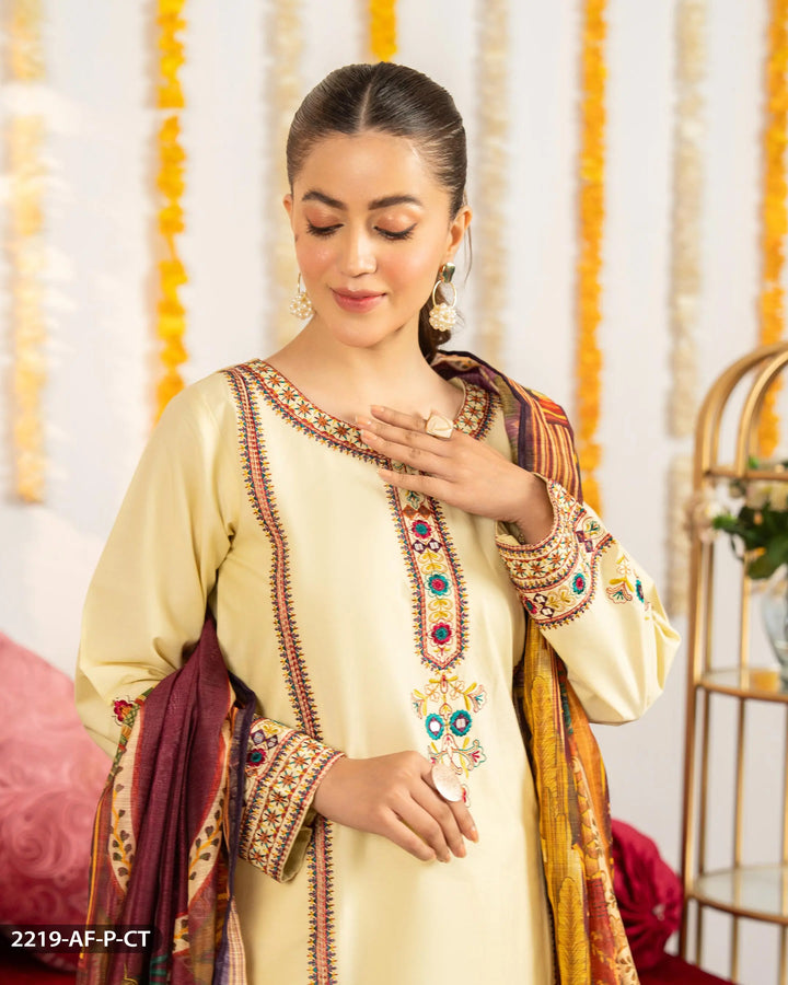 3 Piece Poplin Cotton Suit | 2219-AF-P.CT - Sha Posh Textile