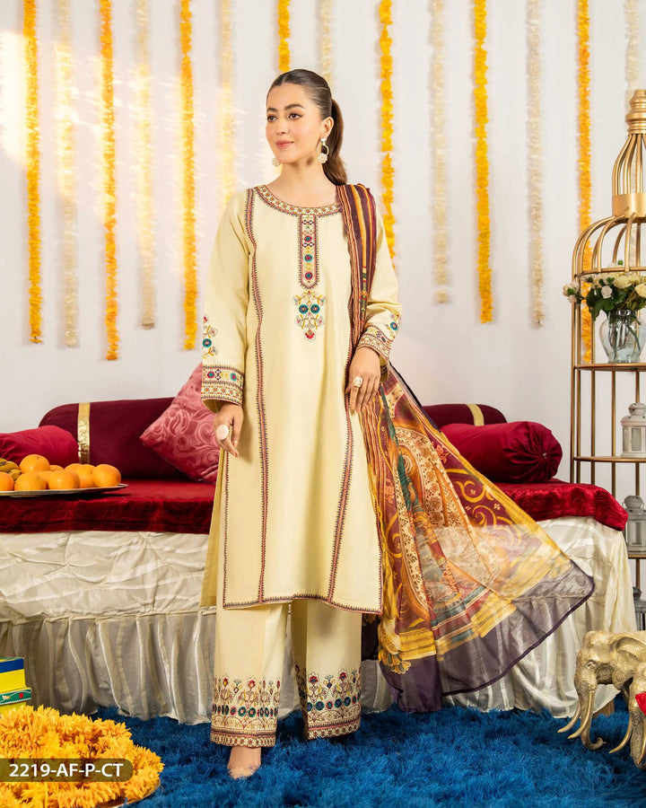 3 Piece Poplin Cotton Suit | 2219-AF-P.CT - Sha Posh Textile